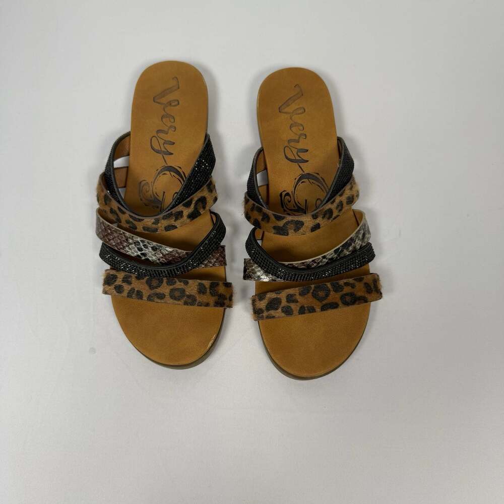 Very G Women's Size 7 Multi-Strap Animal Print Sandals